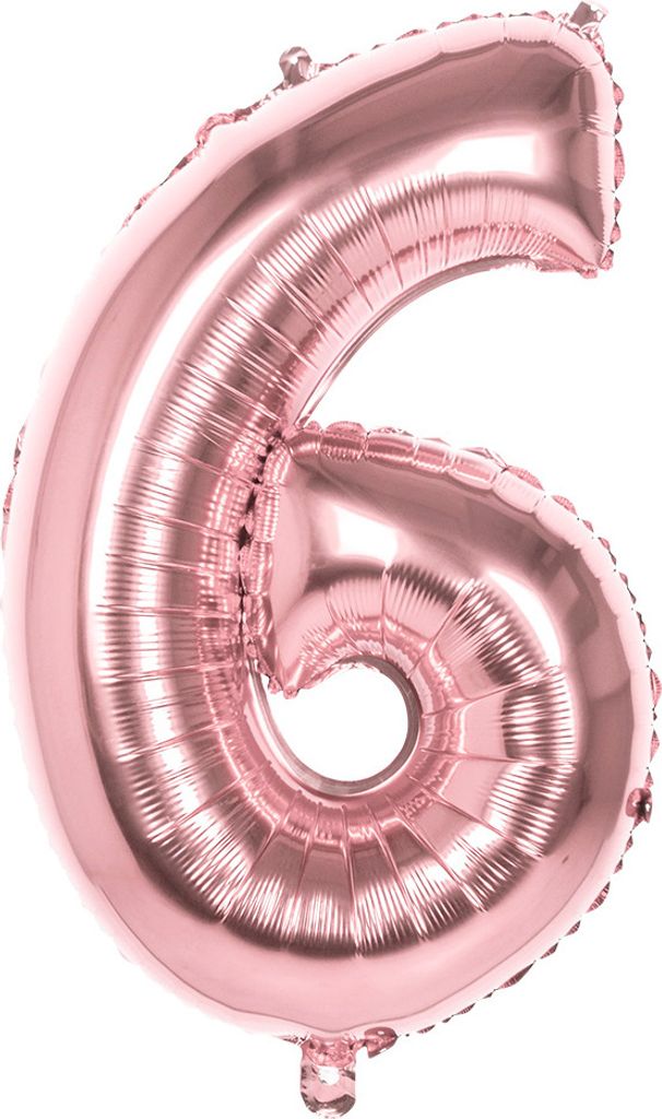 XL Folienballons Zahl 86 cm groß - Rose Gold - Luft oder Produktbild 
