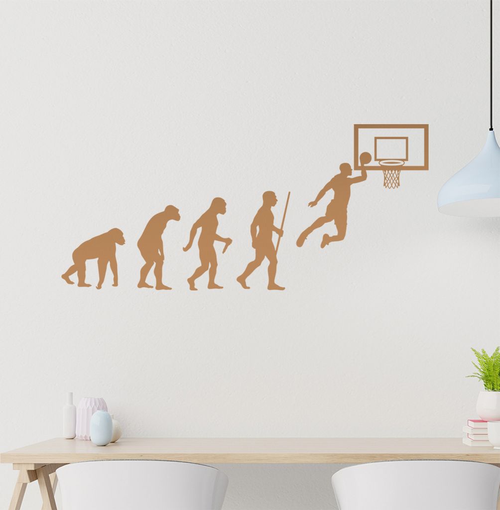 Basketball Spiel Evolution Wandtattoo Wandaufkleber Wall Sticker - Dekoration, Küche, Wohnzimmer, Schlafzimmer, Badezimmer