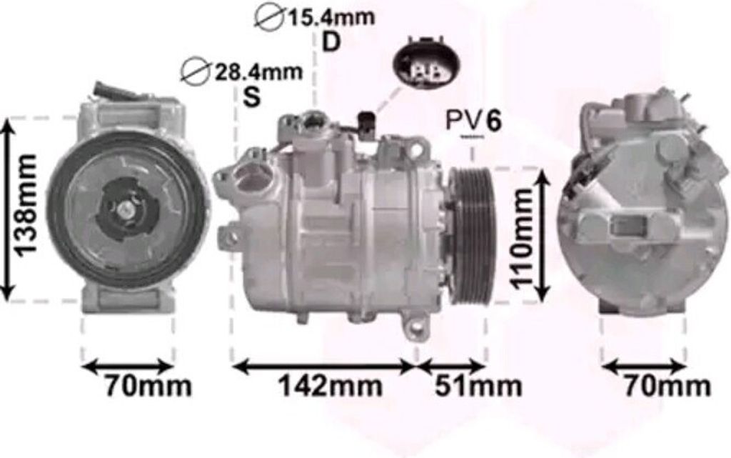 VAN WEZEL 0600K417 - OE 64526933174 Klimakompressor für 3er (E90), 3er (E93), 3er (E92), 5er (E60), 5er (E61), 6er (E63), 6er (E64)