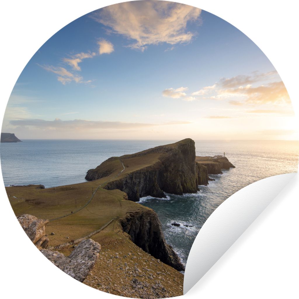 MuchoWow Runde Wandtattoo - Wandsticker Tapete Aufkleber Natürlicher Pfeiler in Schottland Ø 80 cm Selbstklebend und Repositionierbar - Wandauf...