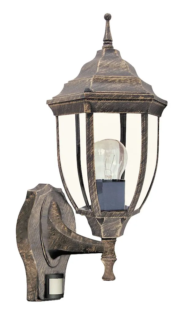 Applique Rabalux Nizza con Rilevatore Movimento Oro Antico IP43