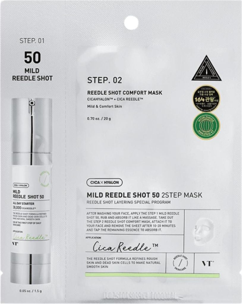 VT COSMETICS MILD REEDLE SHOT 50 2-STEP MASK, trattamento Immagine del prodotto 