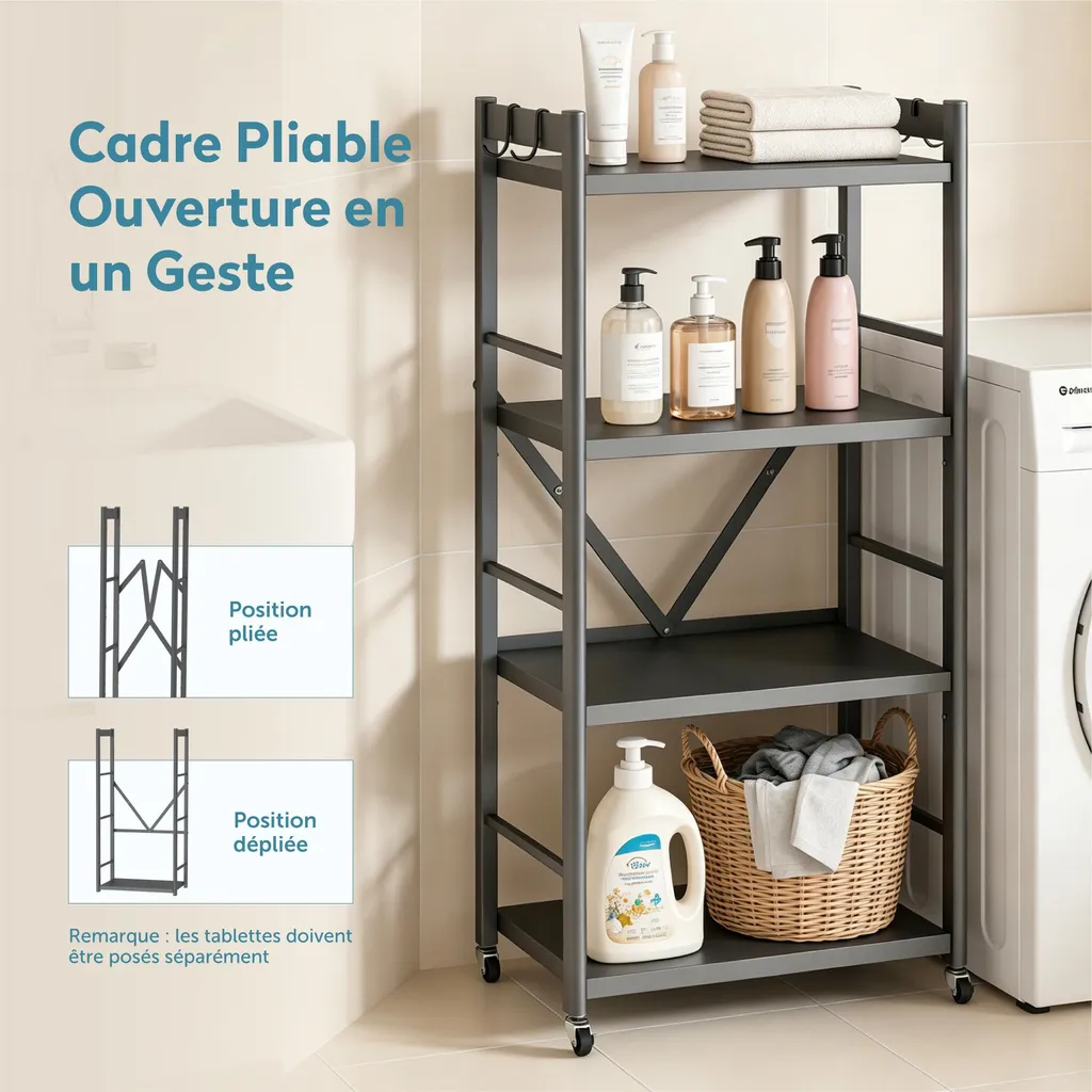 Étagère de Rangement Cuisine doporro Reglo-13 - 4 Niveaux en Acier - 7