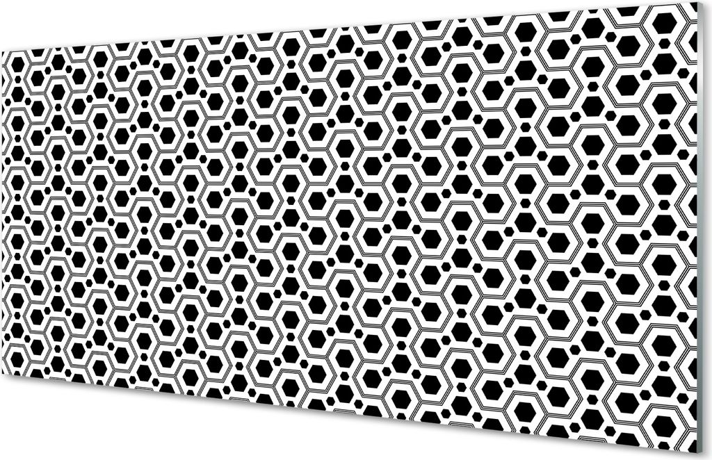 Glasbilder 140x70 Wandkunst Hexagone