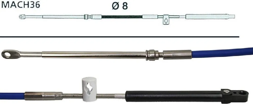 Câble d'accélérateur marine Mach36 26ft Ultraflex haute performance