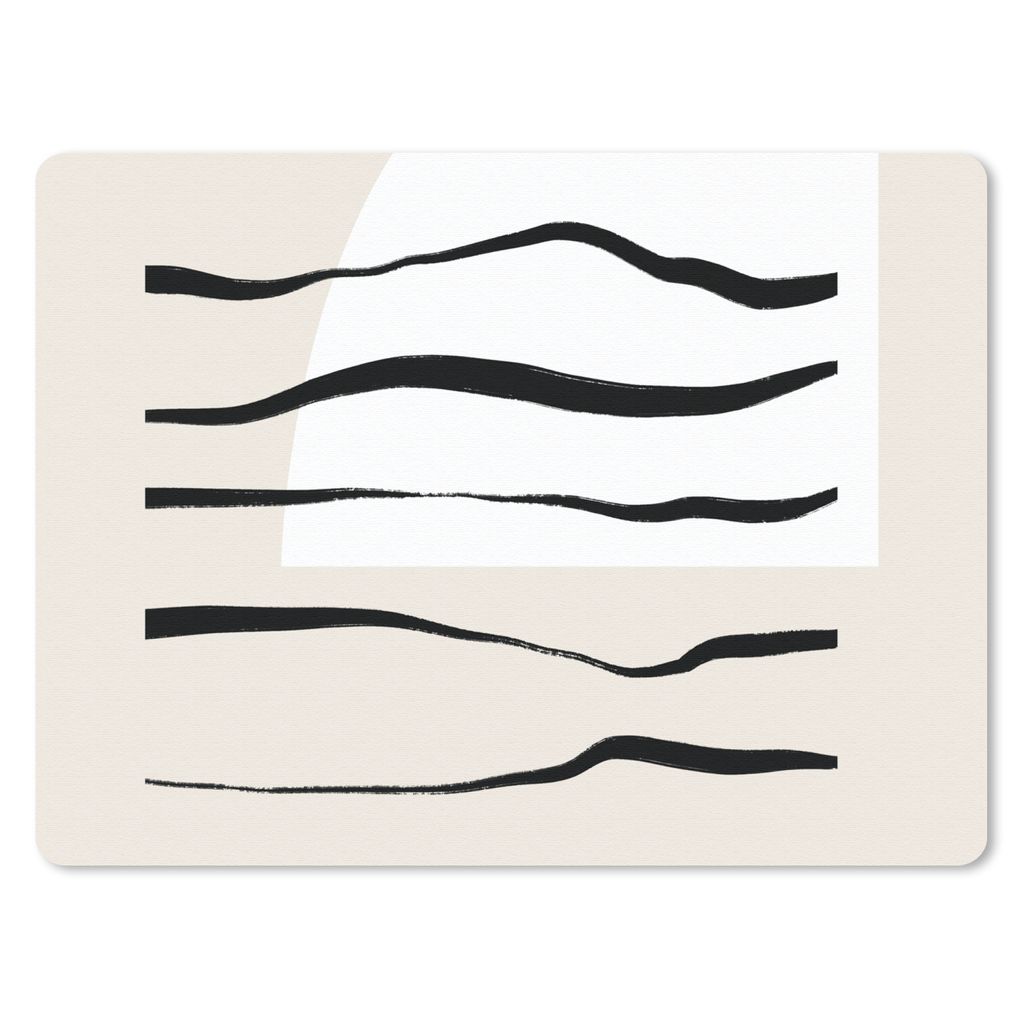 MuchoWow Mauspad Mousepad Abstrakt - Linie - Pastell 40x30 cm - Mousepads - Maus Mat - Pad - Mausunterlage - Anti Rutsch