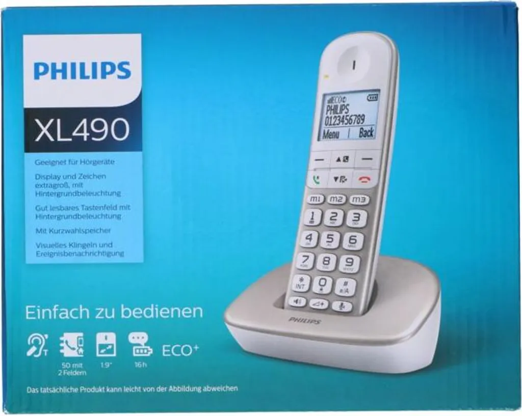 Téléphone sans fil pour maison Philips S38 Connect Home noir et élégant