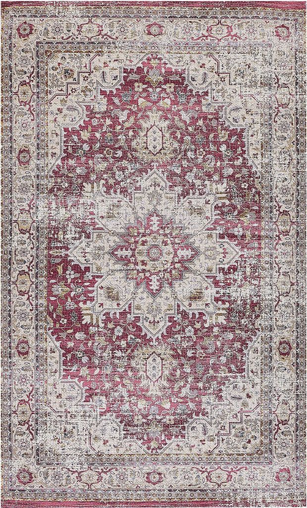 BELIANI Teppich Bunt Polyester / Baumwolle 150 x 230 cm Kurzflor Geflecht Handgewebt Rechteckig Wohnzimmer orientalisches Muster