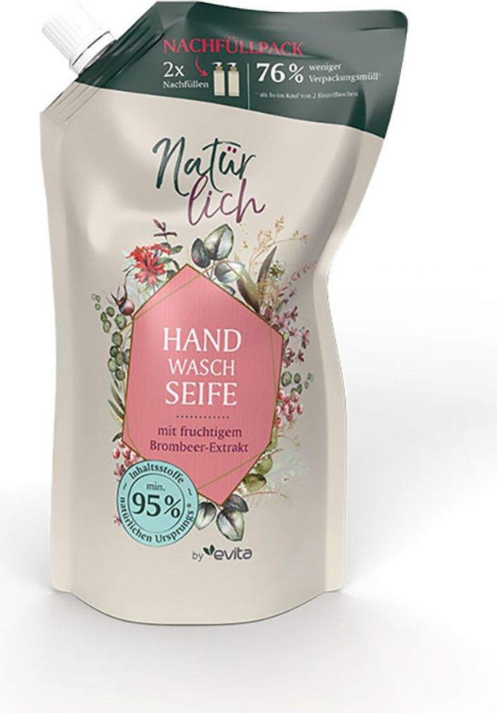 Natürlich by evita Handwaschseife Waldbeere Nachfüllbeutel Produktbild 