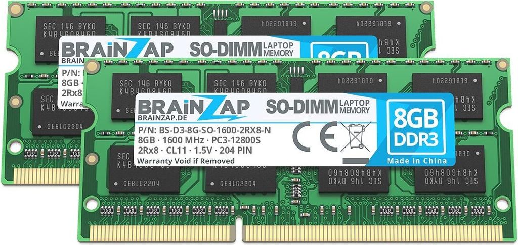 BRAINZAP 16 GB pamięci RAM DDR3 SO-DIMM PC3-12800S 2Rx8