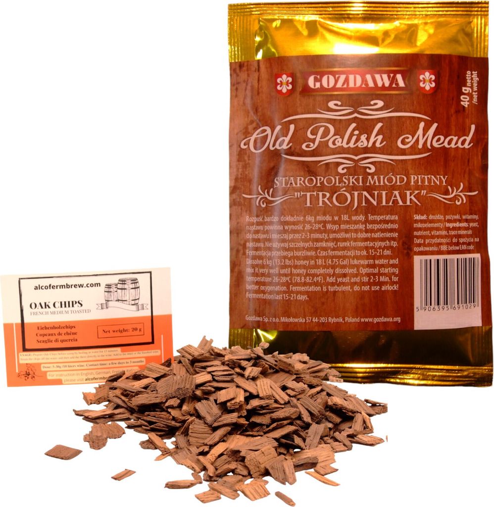 Methefe mit Hefenährsalz 40g/25L und Eichenholzchips 20g, Produktbild 