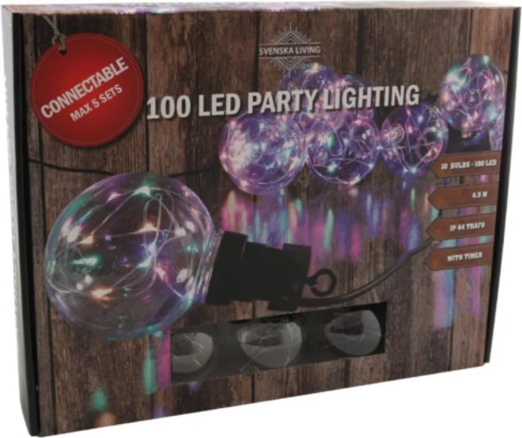 Guirlande Extérieure de Jardin Multicolore 10 LED IP44 avec Timer