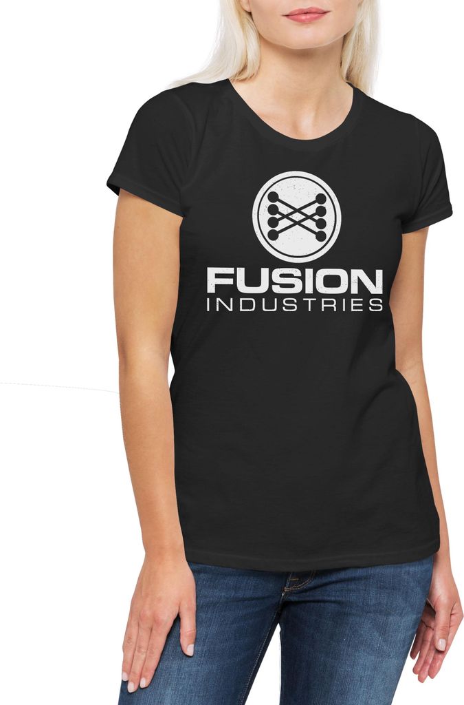 Urban Backwoods Fusion Industries, Damen T-Shirt, Farbe: Schwarz, Größe: XL