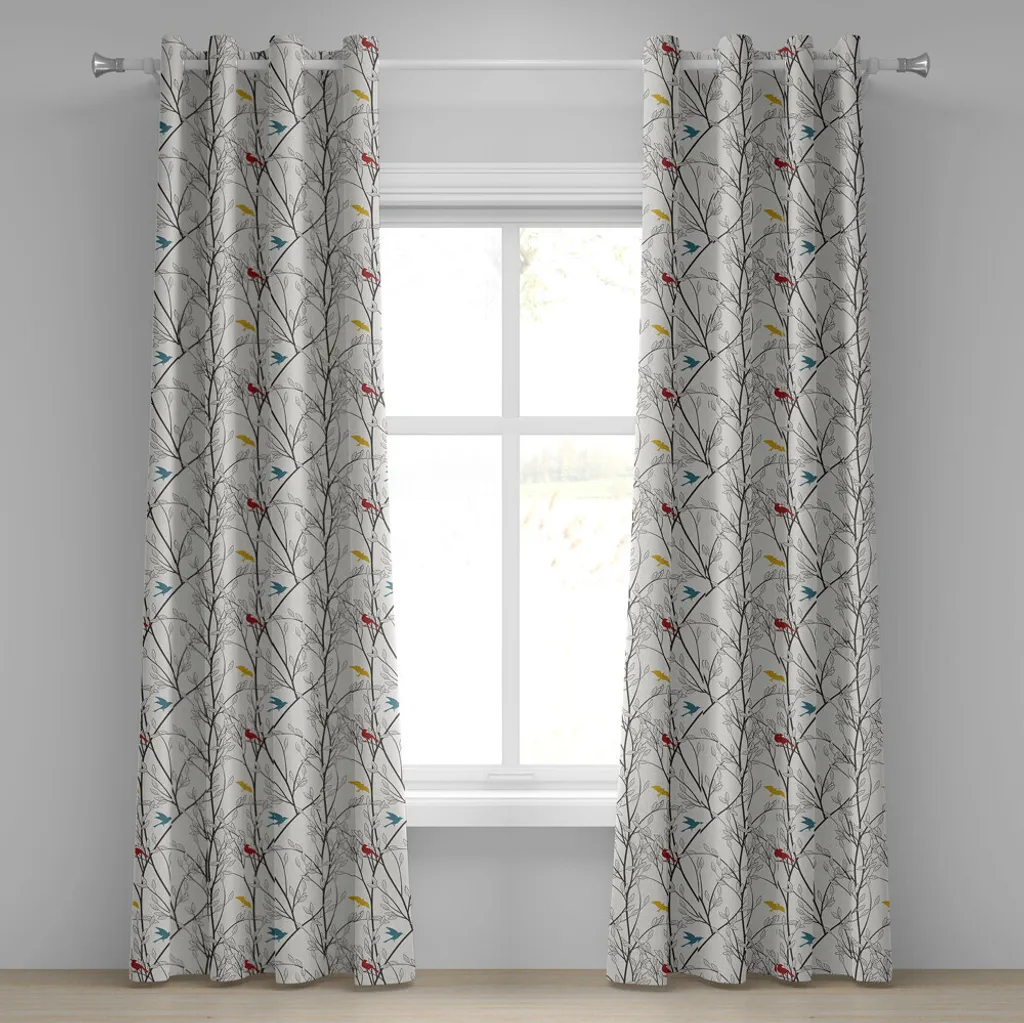 ABAKUHAUS Tenda Senape con Uccelli 280x175cm | Arredo Idilliaco