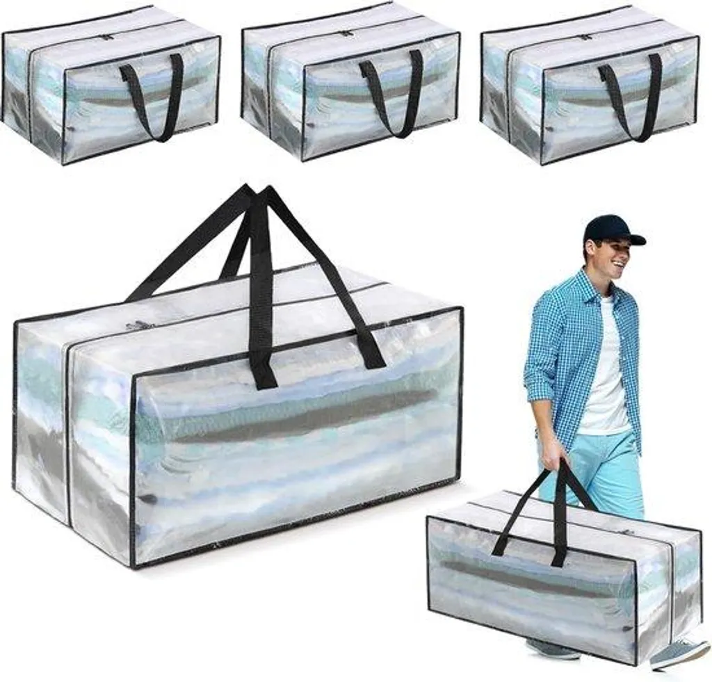 Grand Sac de Rangement 88L Transparent pour Finir le Désordre
