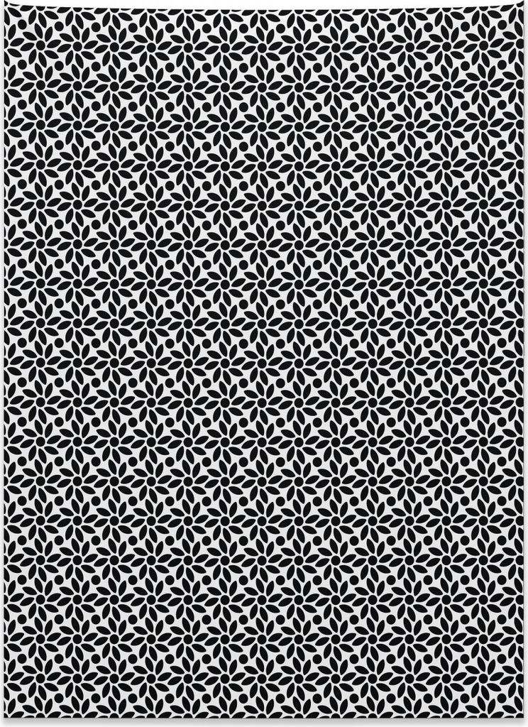 Abakuhaus Schwarz und weiß Wandteppich, Moderne Gänseblümchen aus Weiches Mikrofaser Stoff Kein Verblassen Klare Farben Waschbar, 110 x 150 cm, ...