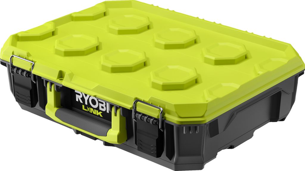 A Ryobi LINK tool case is shown from a slightly elevated angle against a white background.