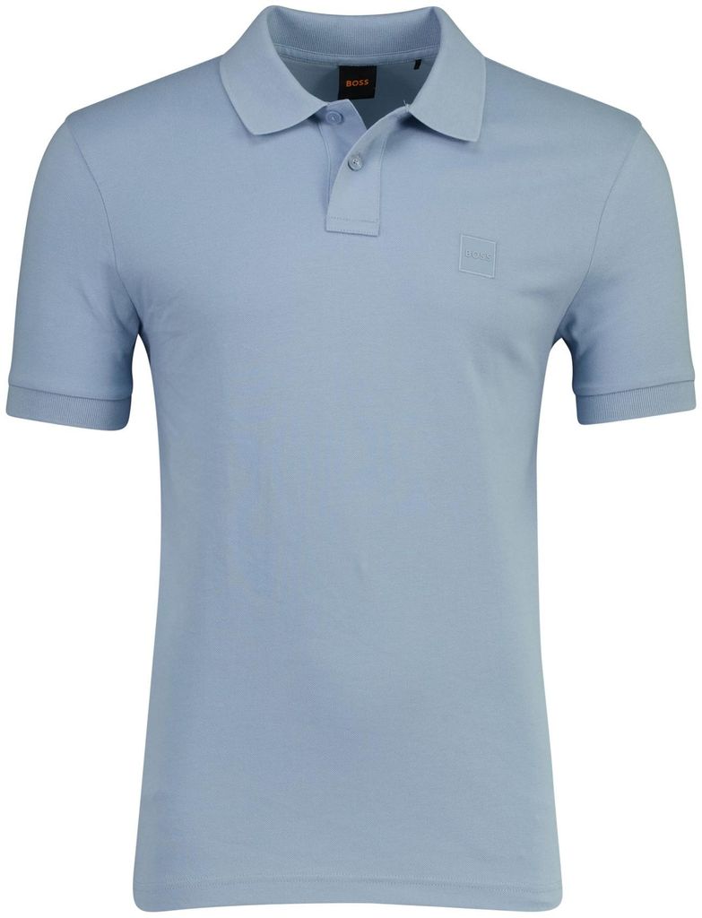 BOSS Orange Passenger Poloshirt 2-Knopf-Verschluss blau