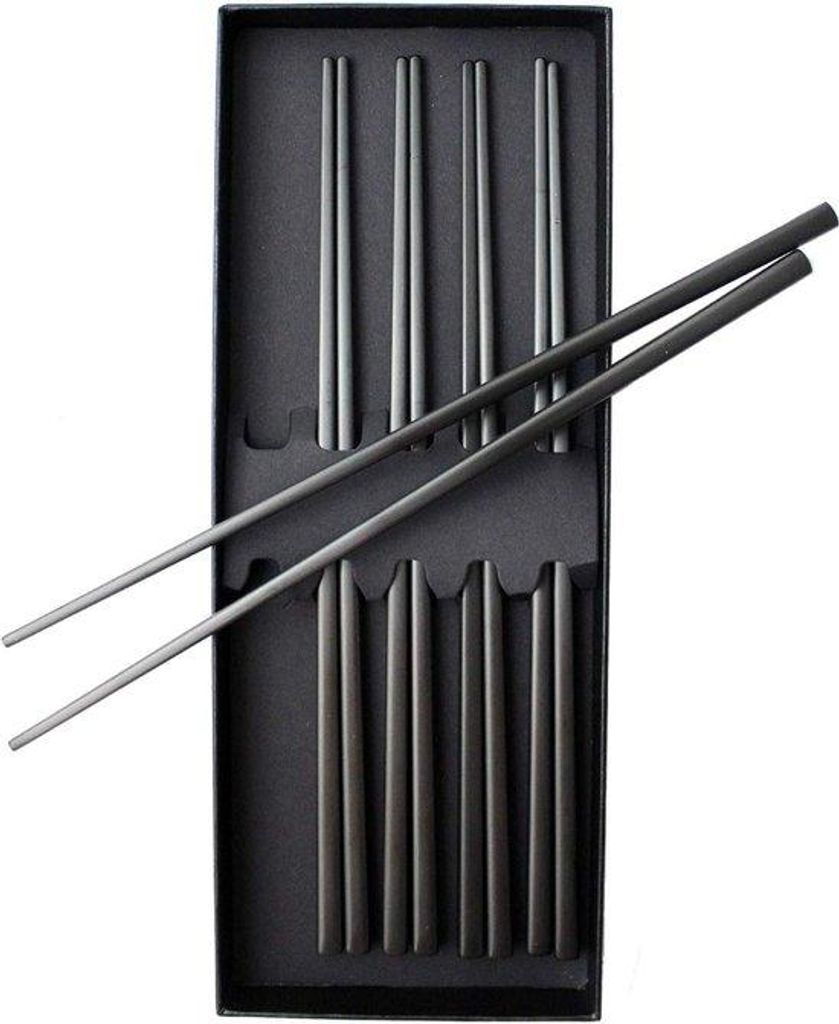 Spülmaschinenfeste Metall-Essstäbchen im zeitlosen Design für Sushi, Reis und Nudeln