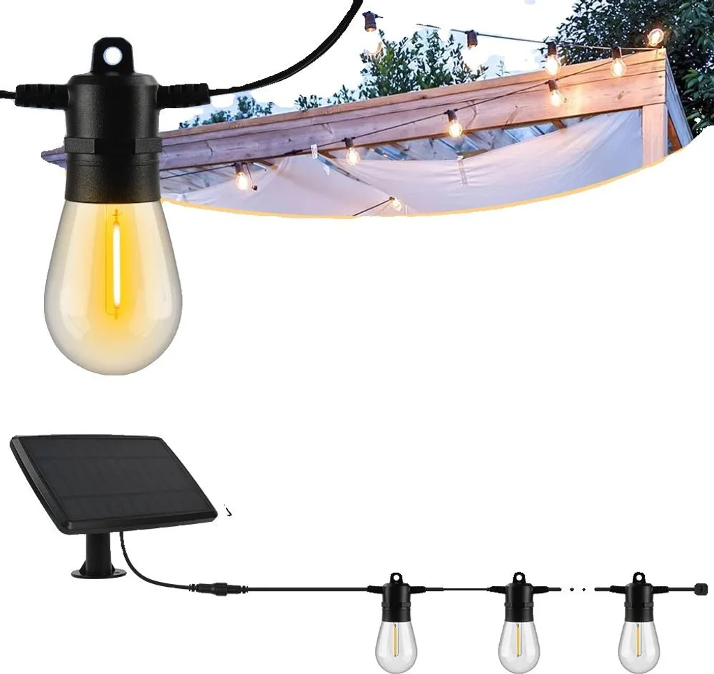 Guirlande solaire 15M étanche : fini les câbles grâce à l'énergie LED