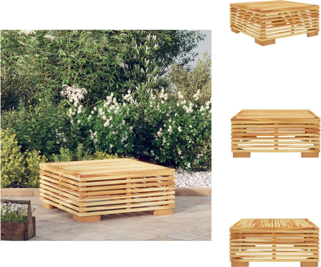 Tavolino Teak Massiccio vidaXL 70cm - Arredo Giardino Resistente