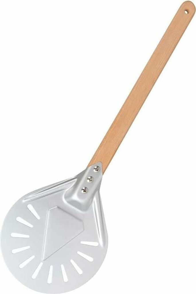 Perforierte Pizzaschaufel, Aluminium-Pizzaschaufel, Pizzaservice, Holzgriff