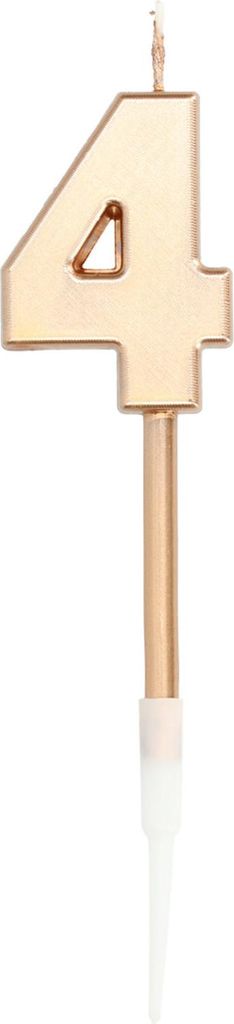 Elegant Blue Zahlenkerze 4 bronze 14cm