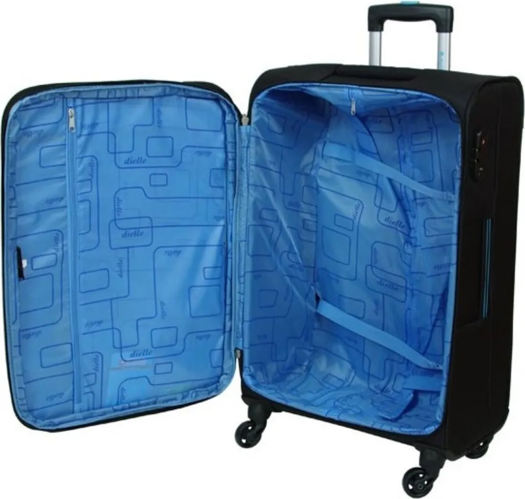 Valise Dielle 30050NE avec 4 Roues Multidirectionnelles - Noir Élégant