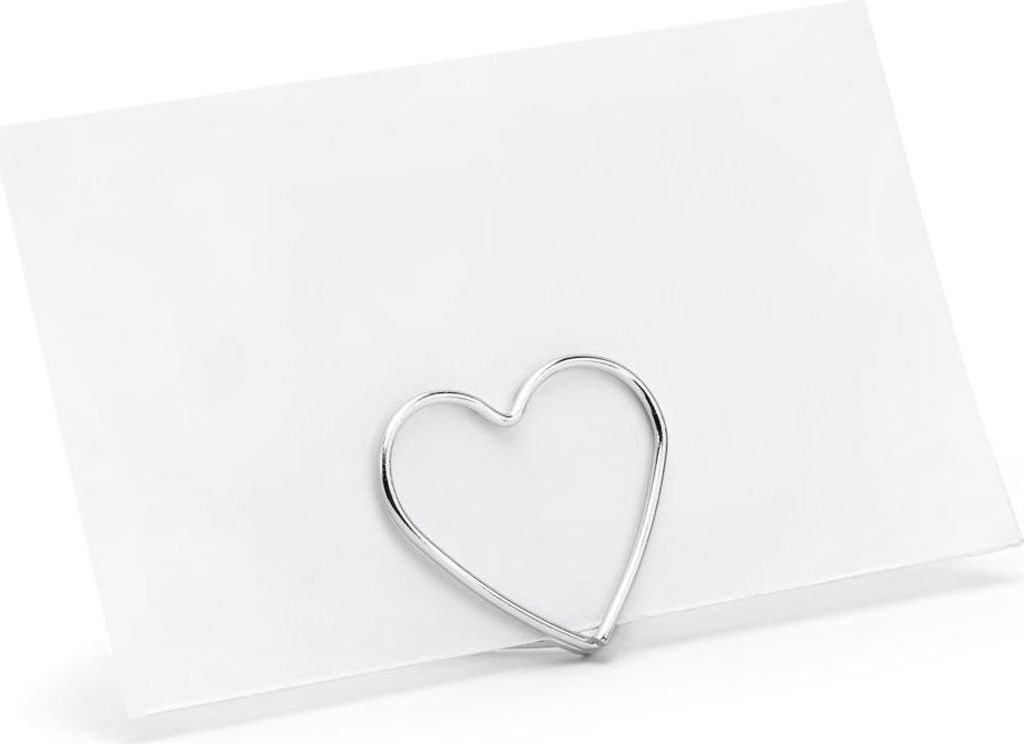 Portabiglietti da visita cuore 2,5 cm metallo argento, 10 Immagine del prodotto 