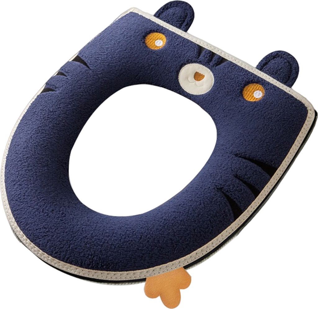 Einfache Installation elastischer wiederverwendbarer Reißverschluss -Verschluss Toilettensitz Abdeckung Sticker Tiger Form Flanell warmes Toilette...