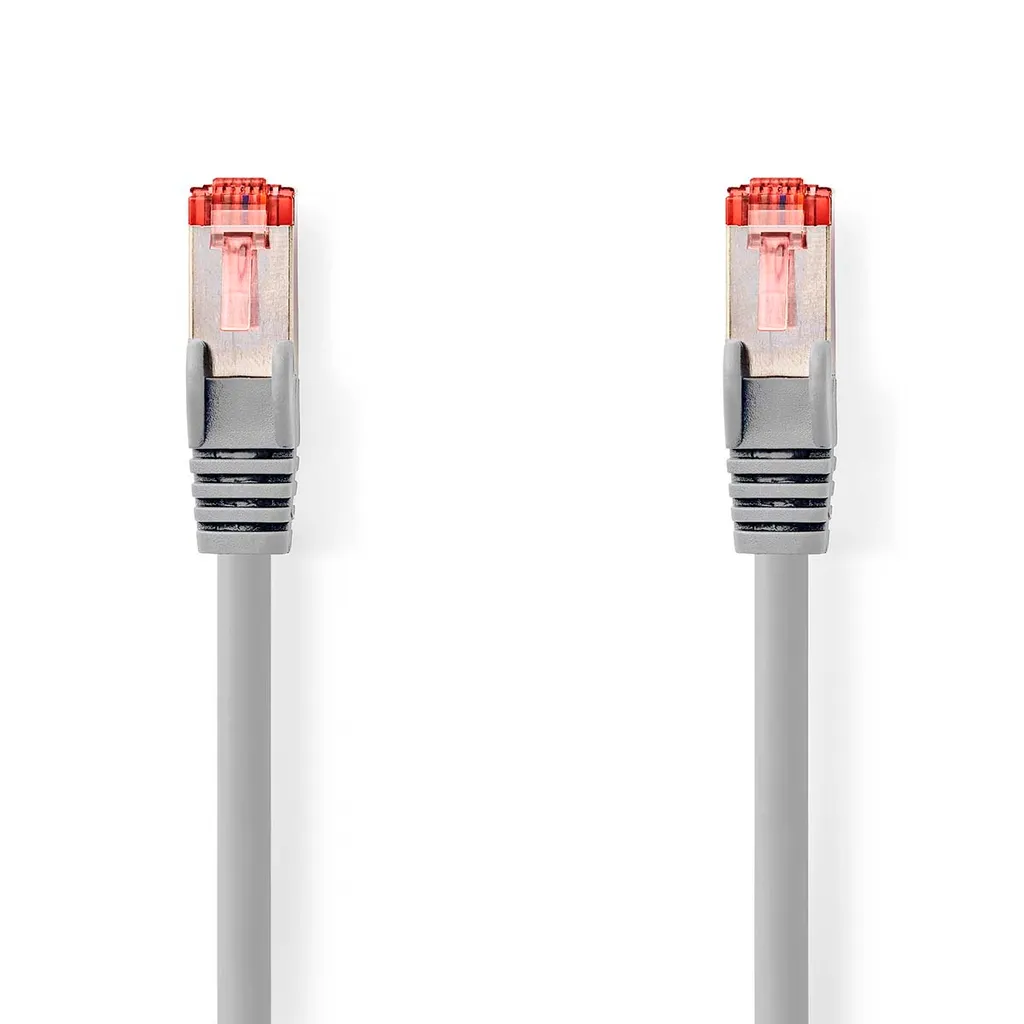 Cavo di rete CAT6 | RJ45 maschio | RJ45 maschio | S/FTP | 15,0 m | Rotondo | LSZH | Grigio | Imballato