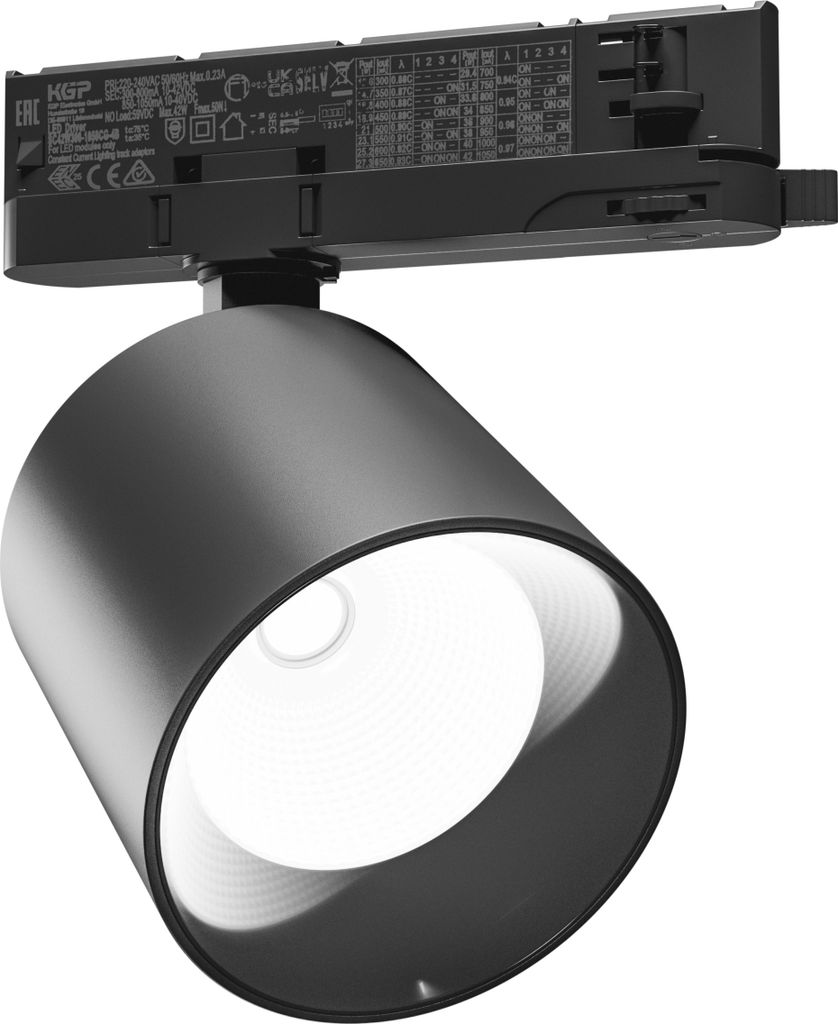 Spectrum LED 3-Phasen Stromschienenstrahler ARTEMIDA MAXI 12-42W 1300-3800lm schwarz 36°/60° Neutralweiß 4000K