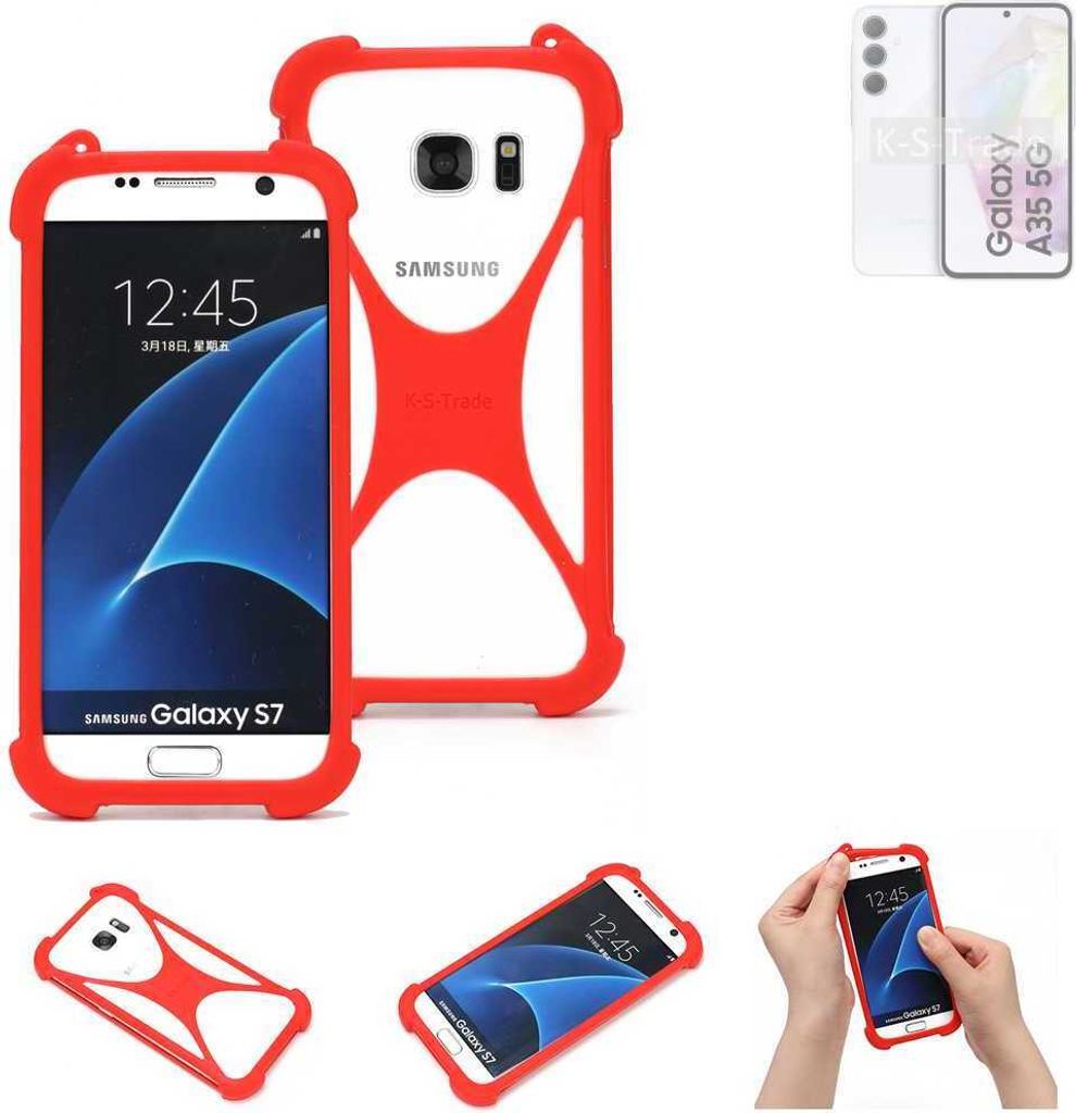 K-S-Trade Handy-Hülle kompatibel mit Samsung Galaxy A35 5G Schutz-Hülle Bumper Silikon Schutz Hülle Cover Case Silikoncase Silikonbumper TPU