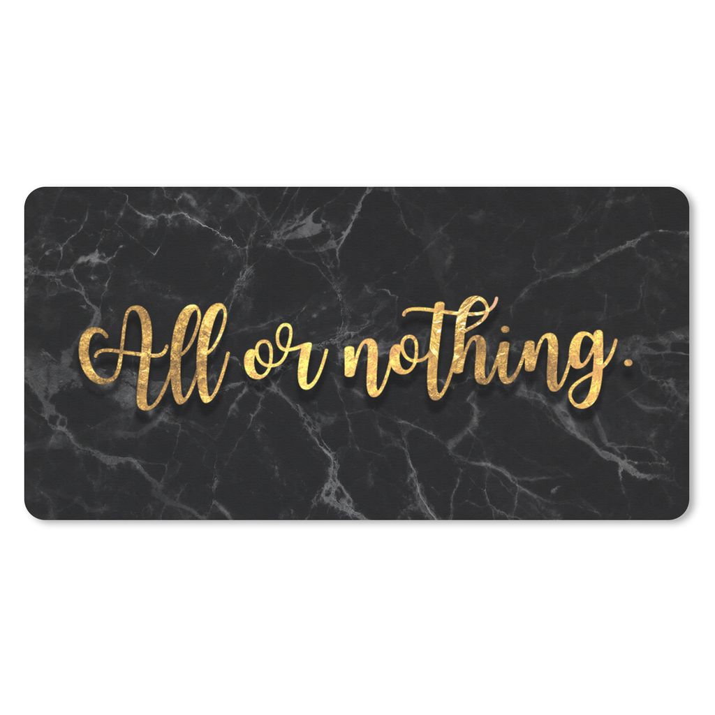 MuchoWow Mauspad Mousepad Sprichwörter - Gold - Schwarz - Marmor 60x30 cm - Mousepads - Maus Mat - Pad - Mausunterlage - Nachhaltig