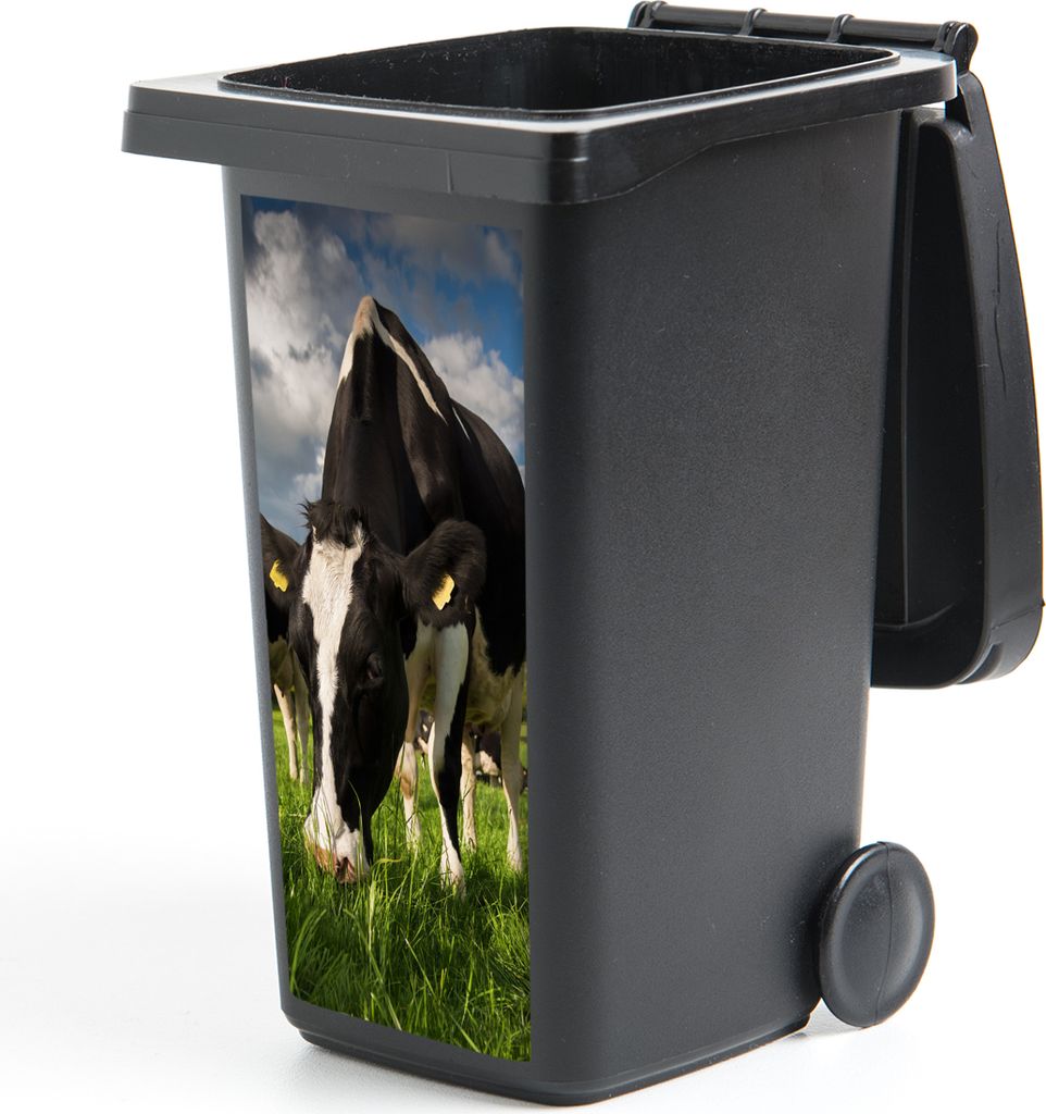 MuchoWow Mülltonnenaufkleber Kuh - Natur - Gras - Tiere 38x80 cm - Behälteraufkleber - Mülleimer-Aufkleber - Container-Aufkleber