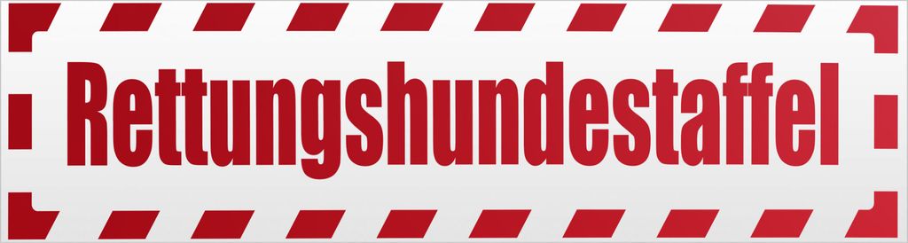 Kiwistar Rettungshundestaffel gestreift Magnetschild Schild magnetisch - 30cm Rot - reflektierend - Magnetfolie für Auto PKW Kfz