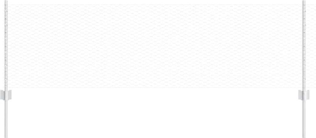 vidaXL Zaun mit Pfosten Silber 0,6 x 50 m Stahl