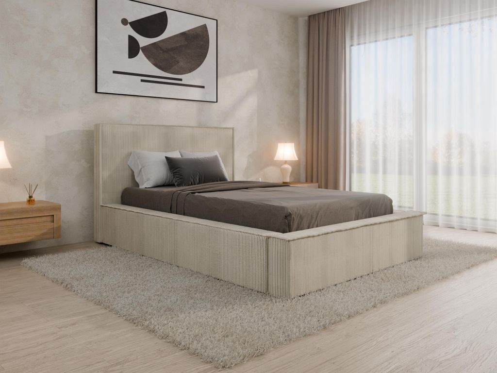 SANA – modernes Polsterbett mit Bettkasten und Metall-Lattenrost | Cira - 7zonen Multipocket