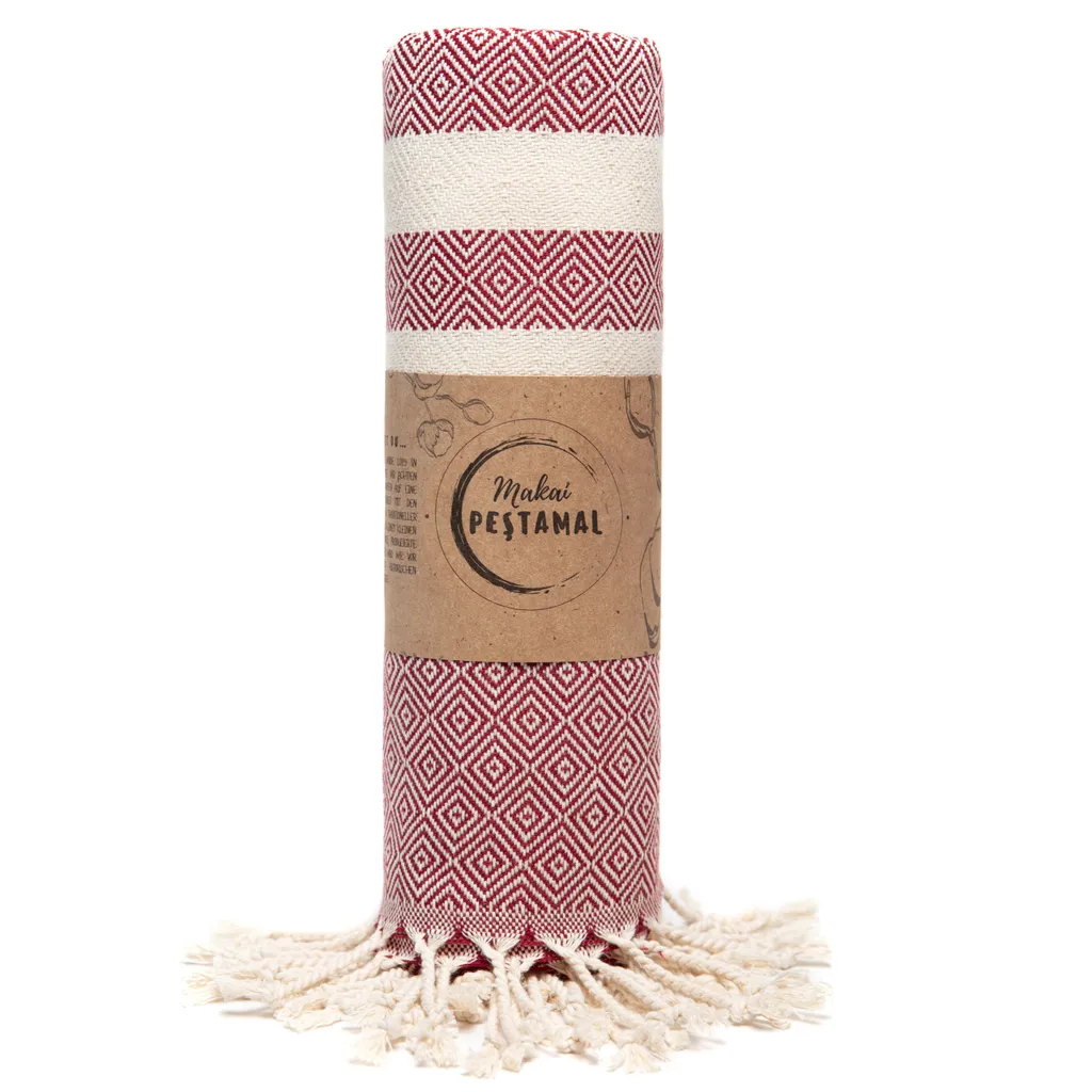 Makai Telo da Bagno e Sauna 95x200cm Rosso Merlot - 100% Cotone XXL