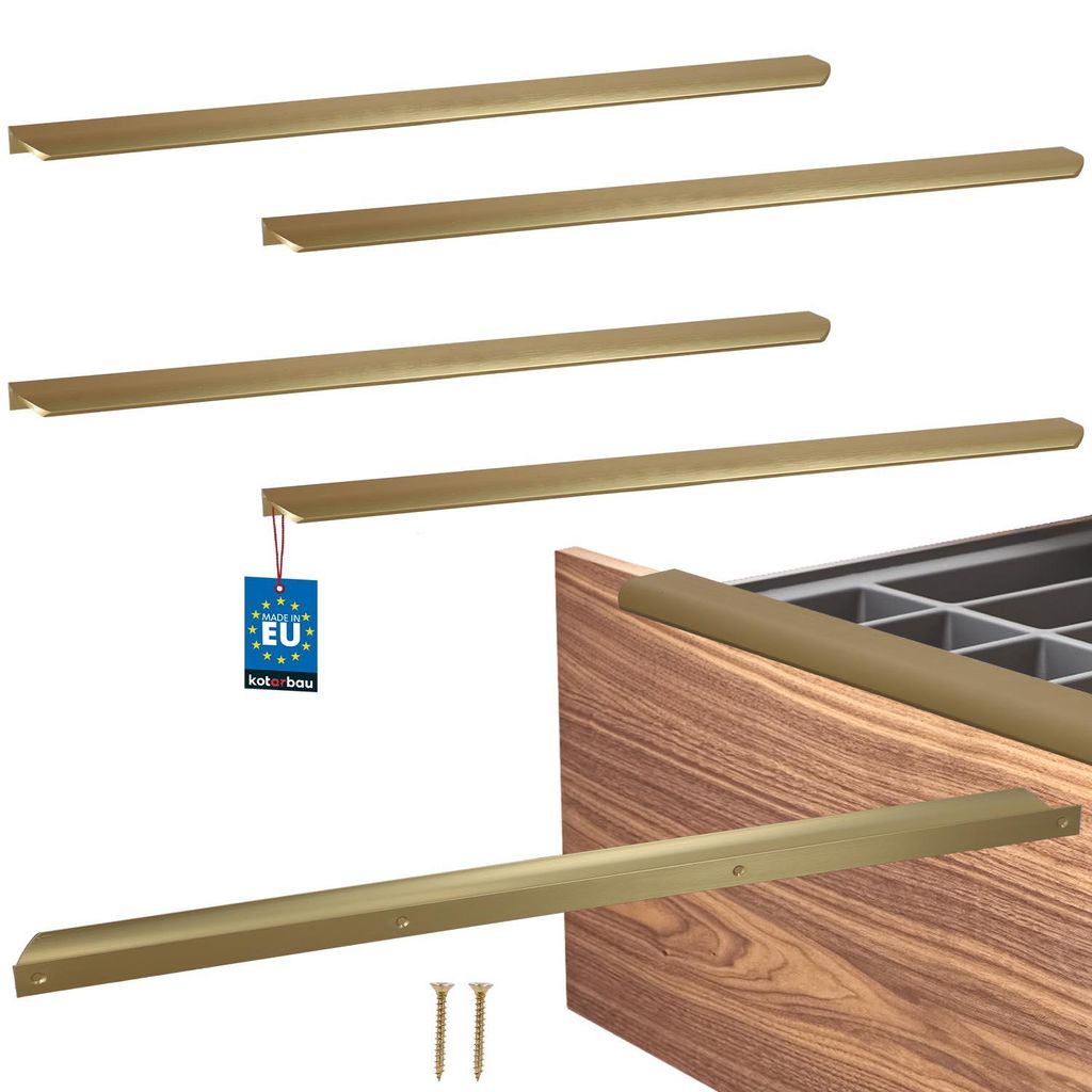 KOTARBAU® 4er Set Möbelgriff Schrankgriffe 560 mm Gold Matt Produktbild 