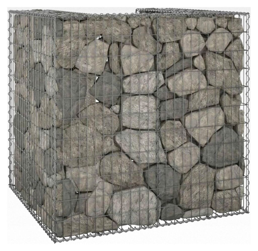 Gabionenwand für Mülltonne aus verzinktem Stahl 110x100x110cm