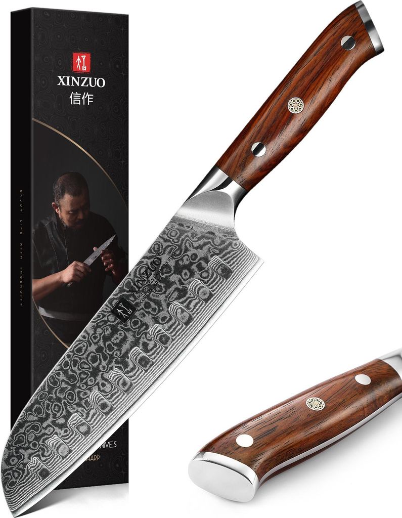 XinZuo - Damast Santoku-Messer - B13R Yu Serie
