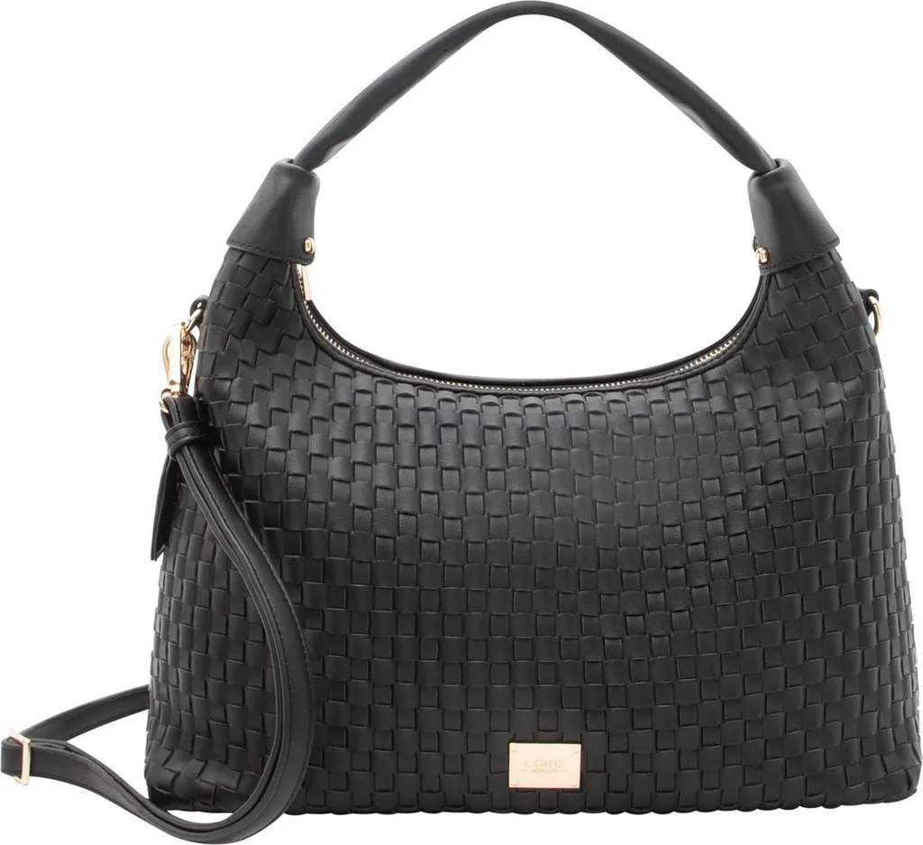 Grand sac épaule Radka noir L.CREDI avec finitions haut de gamme