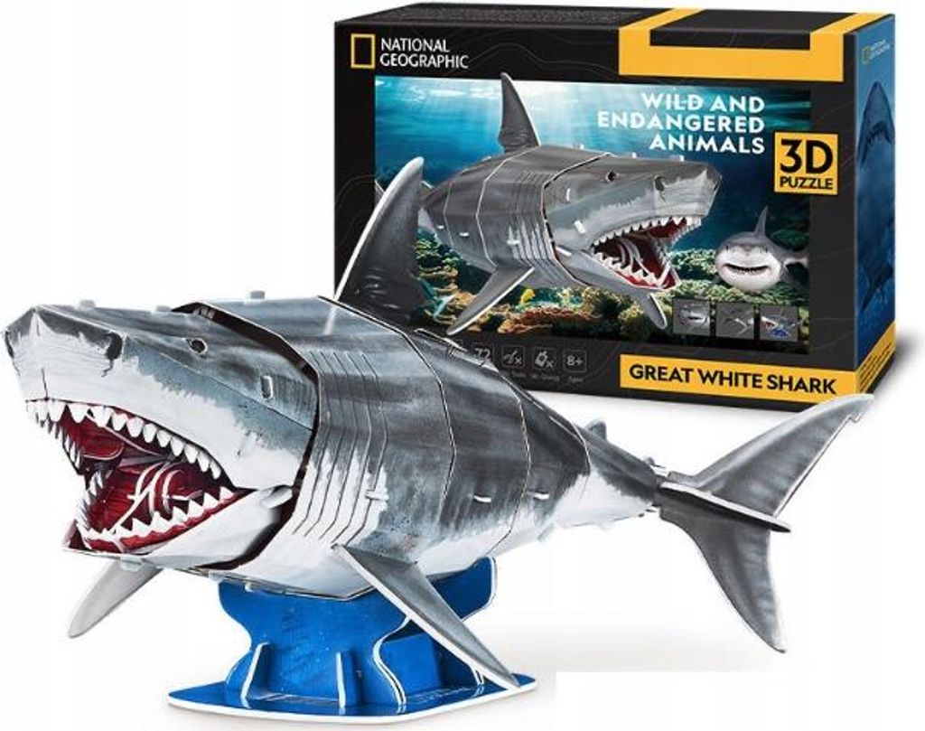 Puzzle 3D National Geographic Rekin CUBIC FUN
