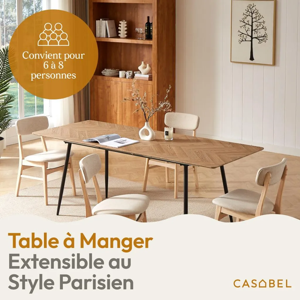 Grande Table à Manger Extensible 6 à 8 Personnes Style Industriel Chic - 2