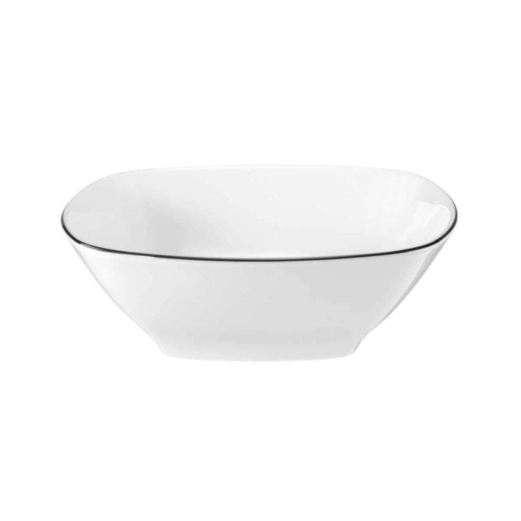 Seltmann Weiden Lido Dessertschale Eckig, Schale, Schüssel, Porzellan, Black Line, 15 x 15 cm, 001.755570