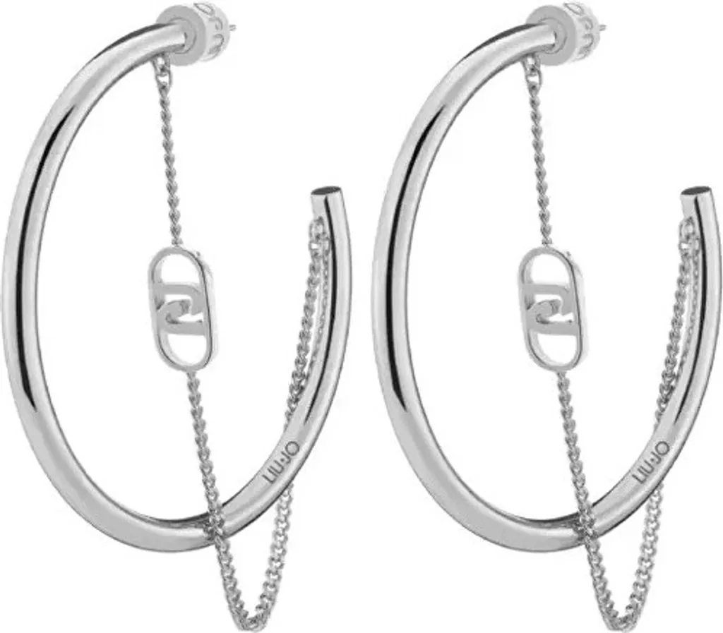 Orecchini a Cerchio Liu Jo LJ2775 in Acciaio con Catena Luxury