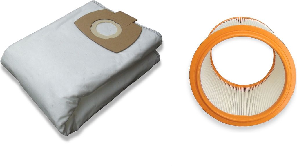 5 sacs à poussière + 1 filtre lavable pour Protool VCP 250 Image du produit 