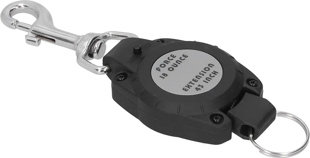 Câble de sécurité rétractable en acier et boucle inox pour la plongée