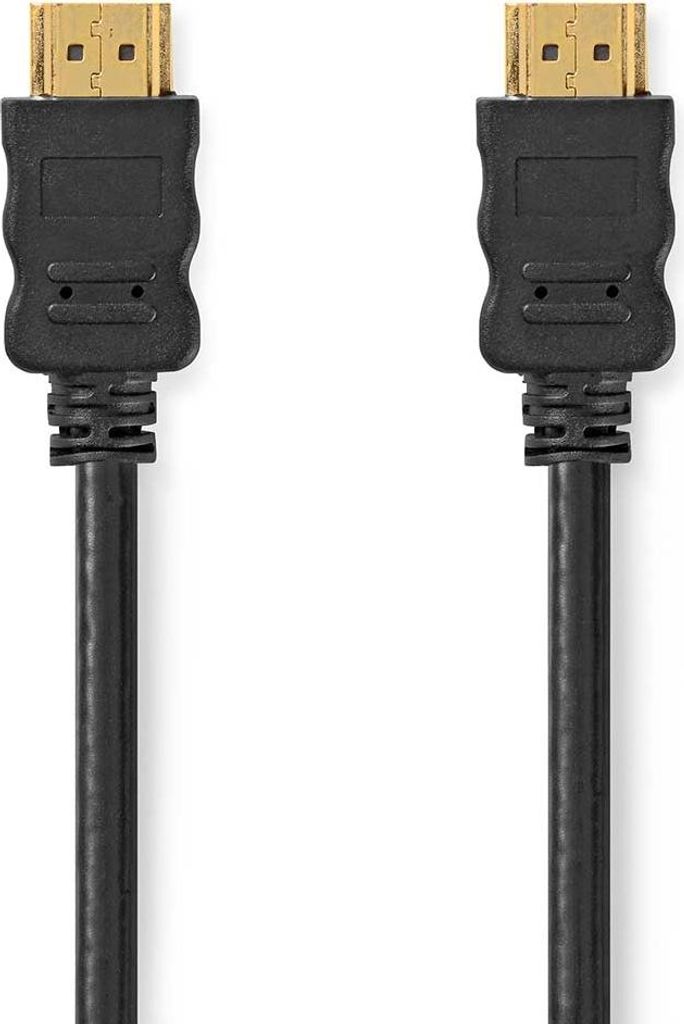 Nedis High Speed HDMI Kabel mit Ethernet - HDMI Stecker - HDMI Stecker - 4K@60Hz - ARC - 18 Gbps - 1.00 m - Rund - PVC - Schwarz - Label